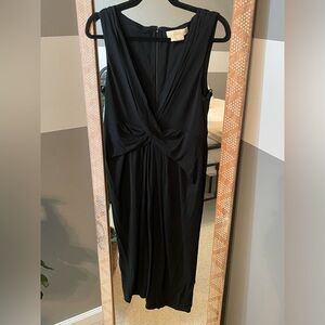 Michael Kors Black Knot-Front Midi Dress